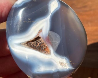 Orca Agate Freeform Crystal Palmstone