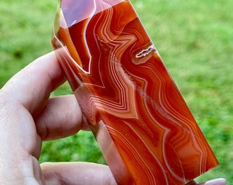 Carnelian Tower, Red Carnelian Agate, AAA Grade Carnelian Crystal Point