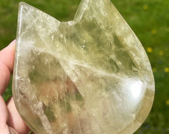 Natural Citrine XL Kitty Bowls | Golden Yellow Citrine | Rainbow Citrine | Crystal Home Decor | AAA Grade Citrine