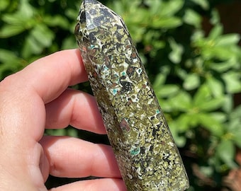 Epidote Tower with Copper and Chrysocolla - #97