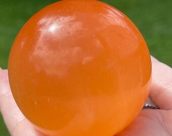 Peach Selenite Sphere