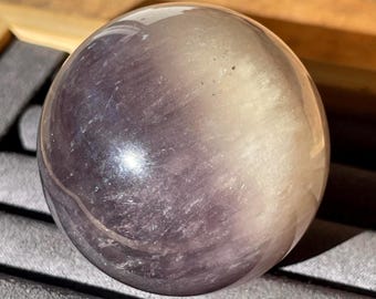 Plum Mica Phantom Fluorite Sphere : HQ Fluorite Polished Crystal Orb (94)