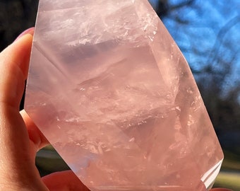 Rose Quartz XXL Freeform, Deep Pink Madagascar Rose Quartz AAA Quality Crystal