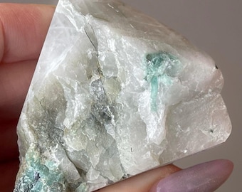 Emerald in Matrix Top Polished Rough Crystal Point (460)