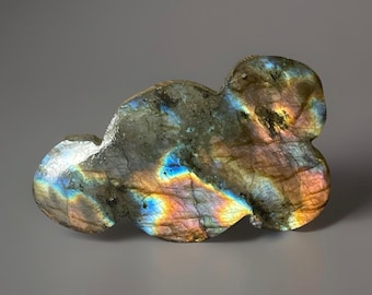 Spectrolite Labradorite Cloud Palmstone - Natural Rare Crystal from Finland (242)