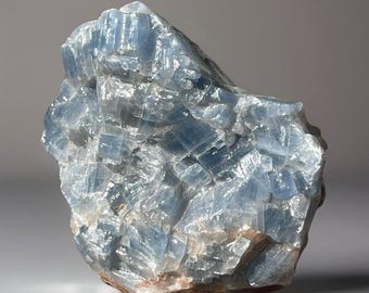 Blue Calcite Large Rough Crystal, Beautiful Shades of Blue Bright Natural Calcite Raw Specimen, Lapidary Rock