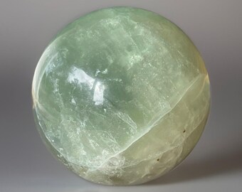 Pistachio Fluorite Sphere, Natural Green Fluorite, Polished Crystal Ball (429)