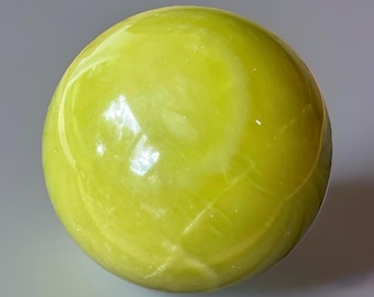 Lemon Jade Sphere, Natural Yellow Green Crystal Orb (249)