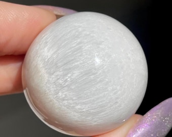 White Scolecite Sphere: Collectors Crystal Ball (466)