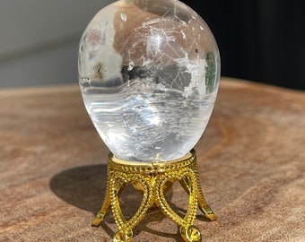 Quartz Egg with a crown stand, Crystal Easter Eggs