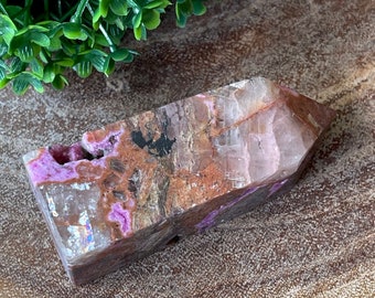 Cobalto Calcite Tower with Pink Druzy Pocket - #31