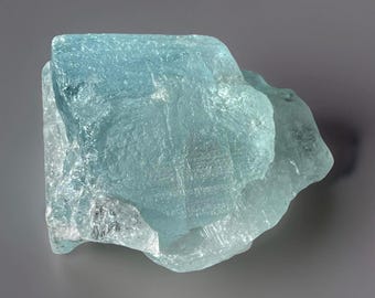 Aquamarine Gemmy Rough Specimen: Stunning Blue Color Brazilian Aquamarine Gemstone Raw Mineral ( 410)