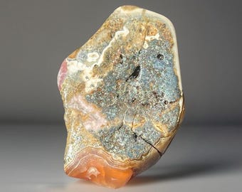 Pyrite in Rhodochrosite • Rare Unique Crystal Find & gift • Natural Rhodochrosite Crystal Specimen