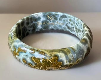 7th Vein Ocean Jasper Bangle Bracelet - Ocean Jasper collectors edition jewelry #27