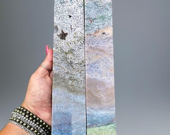 Purple Moss Agate Statement Tower 10.5 inches , Pink Moss Agate XXL Point, Unique Druzy Agate Big Tower