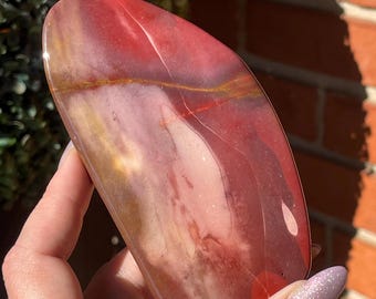 Mookaite Jasper Flat Slab Slice : Colorful Mookite Jasper Polished Crystal Specimen