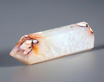 White Carnelian Flower Agate Large Tower