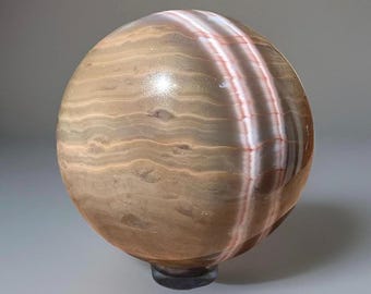 Botswana Agate Statement Sphere – Rare Collector’s Agate Crystal Ball #43 | Polished Orb with Soft Banded Patterns | Unique Display Stone