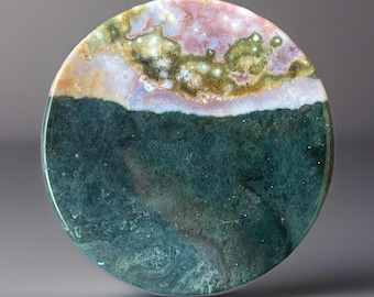 Orbicular Ocean Jasper Disc: Madagascar Crystal Slice (56mm)