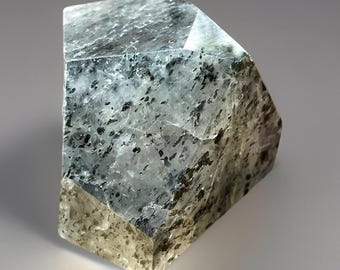GLAUCONITE in QUARTZ Freeform - rare marine iron mica in Quartz from India