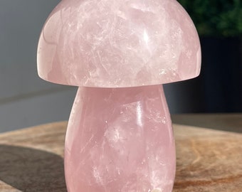 Rose Quartz Giant Mushroom with Rainbows, Pink Madagascar Quartz , AAA Quality Crystal’s