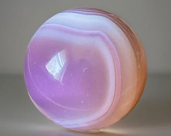 Rare Pink & White JELLY Agate SPHERE from Madagascar, Unique Agate Crystal Ball
