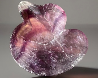 Fluorite Duck Bowl, Purple Fluorite trinket plate, Crystal Dish for Jewelry, Natural Minerals for the Home Decor