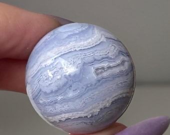 Blue Lace Agate Sphere / Natural Rare Agate Polished Crystal Ball