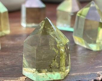 Natural Citrine Tower, Golden Yellow Citrine HQ Point, Citrine Mini Crystal Towers