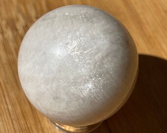 White Moonstone High Quality Sphere with Rainbow Confetti flash , Moonstone Mini Sphere, AAA Grade Rare Crystal Find