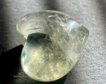 Prasiolite Puffy Heart • Natural Green Amethyst • Rare & Unique Crystals