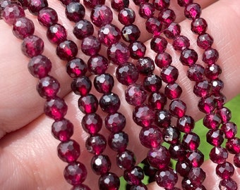 Garnet faceted beads Bracelet, Red Gemmy Garnet beads 4-6 mm