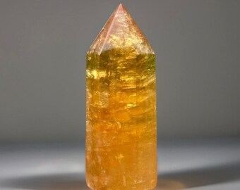 Optical Honey Calcite Crystal Tower with Rainbows and stunning Deep color - #61 • Quality Natural GemStone Gift