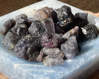 Iolite Rough some with Sunstone and Pink Confetti, Rare Find Cordierite, Dichroite, Water Sapphire, Rainbow lattice Iolite sunstone