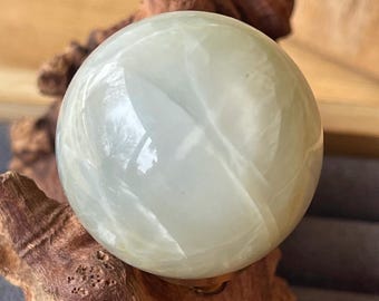 Sage Jelly Moonstone Sphere, Energy Crystal, Natural Silky Moonstone Ball, Meditation Energy Crystal Rock (74)