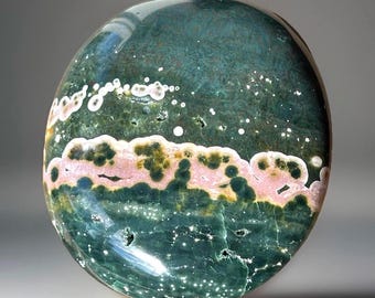 Kabamby Ocean Jasper Pink & Green Crystal Palmstone (387)