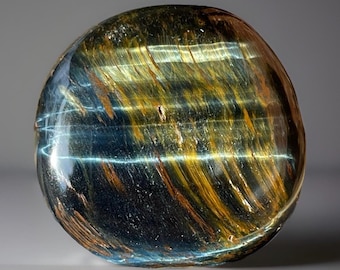 Blue & Yellow Tiger Eye Crystal Cookie Flat #309