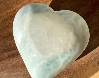 Larimar XL Heart | AAA Quality Crystal’s | Home Decor | Valentines Day Crystal Gifts | Dominican Republic Larimar Carvings