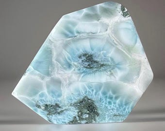 Larimar Slab, Dominican Republic Larimar Mirror Polished Crystal (61)