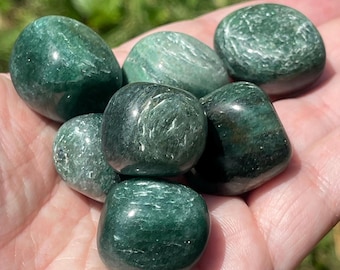 Green Aventurine Tumble Crystal Stone,  Polished Sparkly HQ Aventurine Pocket Crystal
