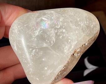 White Quartz River Polish XL Crystal, Natural Quartz Crystal, Quartz Tumbled Rock