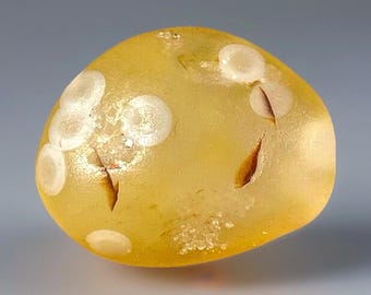 Gobi Eye Agate with Beautiful Yellow Color & Orbicular Patterns, Collectors Rare desert agate - #24