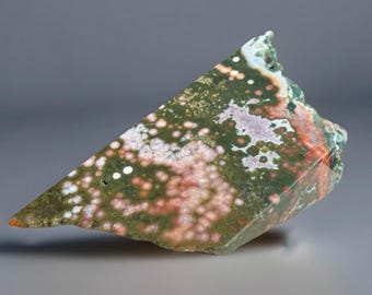 Ocean Jasper Freeform, Madagascar Ocean Jasper with Green & Pink Orbs, Orbicular OJ Specimen