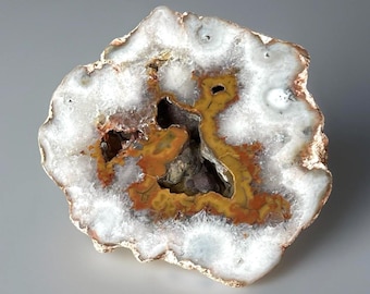 Argentina agate Polished Half Nodule, Natural Unique Rate Agate Geode