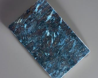 Astrophyllite Large Slab, Arfvedsonite Blue Firework Garnet Inclusions, Soda-Hornblende Arfwedsonite, Arfvedsonite of Brooke #12