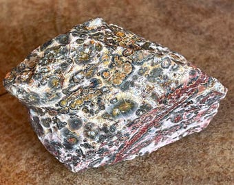 Raw Leopard Jasper Stone | Red, Yellow, Cream Crystal