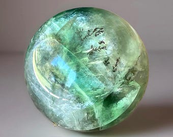 Incredible Green Dendritic Fluorite Sphere Collectors Statement Crystal Sphere - #75