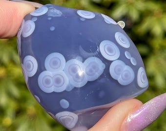 Blue Lace Agate Specimen with Orbs - HQ Natural Extremely Rare Agate, Unique Deep Color Jelly Blue Lace, Collectors Crystal Ethiopia