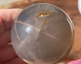 Star Blue Rose Quartz Sphere, Madagascar Blue Rose Quartz