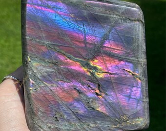 Labradorite Large Freeform, Statement Purple Labradorite with Amazing Pink Flash - #31